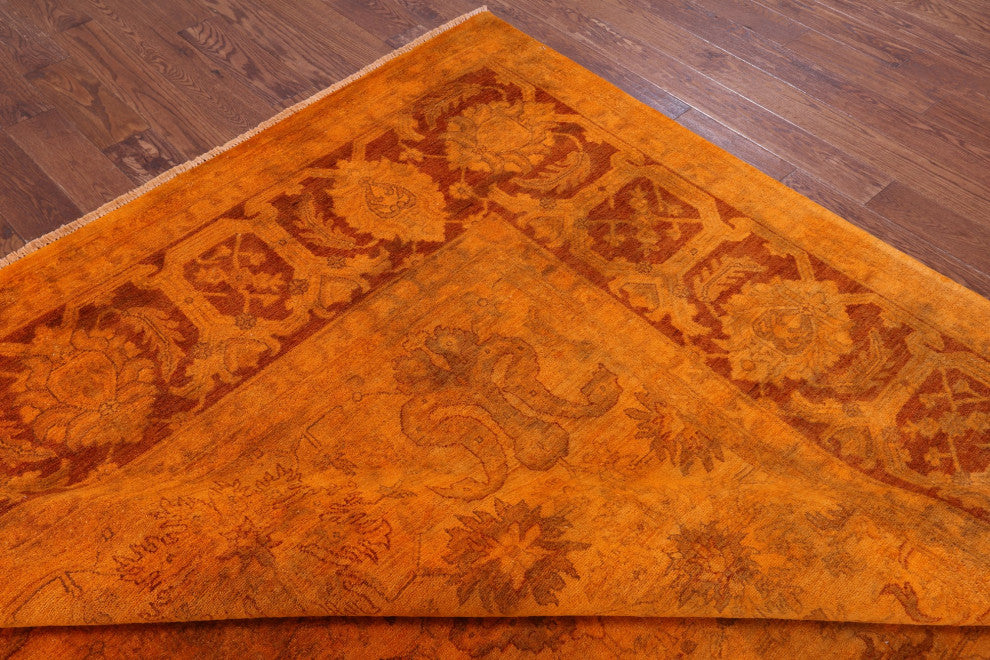 Hand-Knotted Overdyed Full Pile Wool Rug 9' 1" X 12' 3" - HR9747