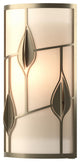 Alison's Leaves Sconce, Soft Gold Finish, White Art Glass