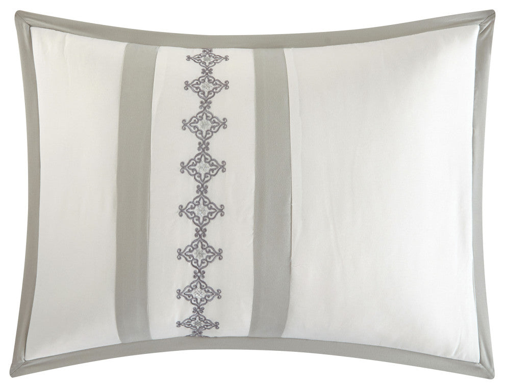 Fabiola 5-Piece Comforter Set, White, Queen