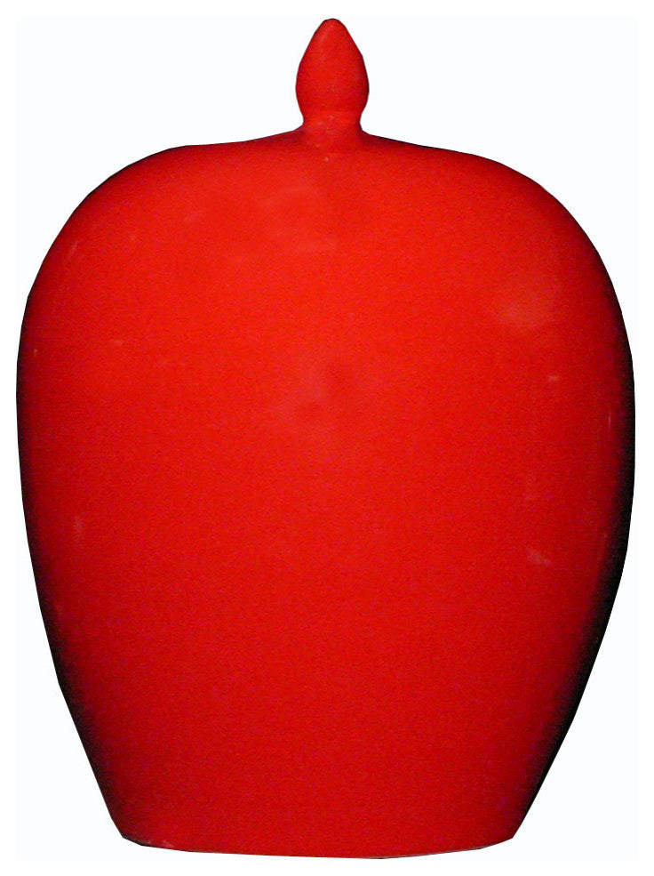 Simple Modern Handmade Plain Solid Red Glaze Porcelain Vase Jar