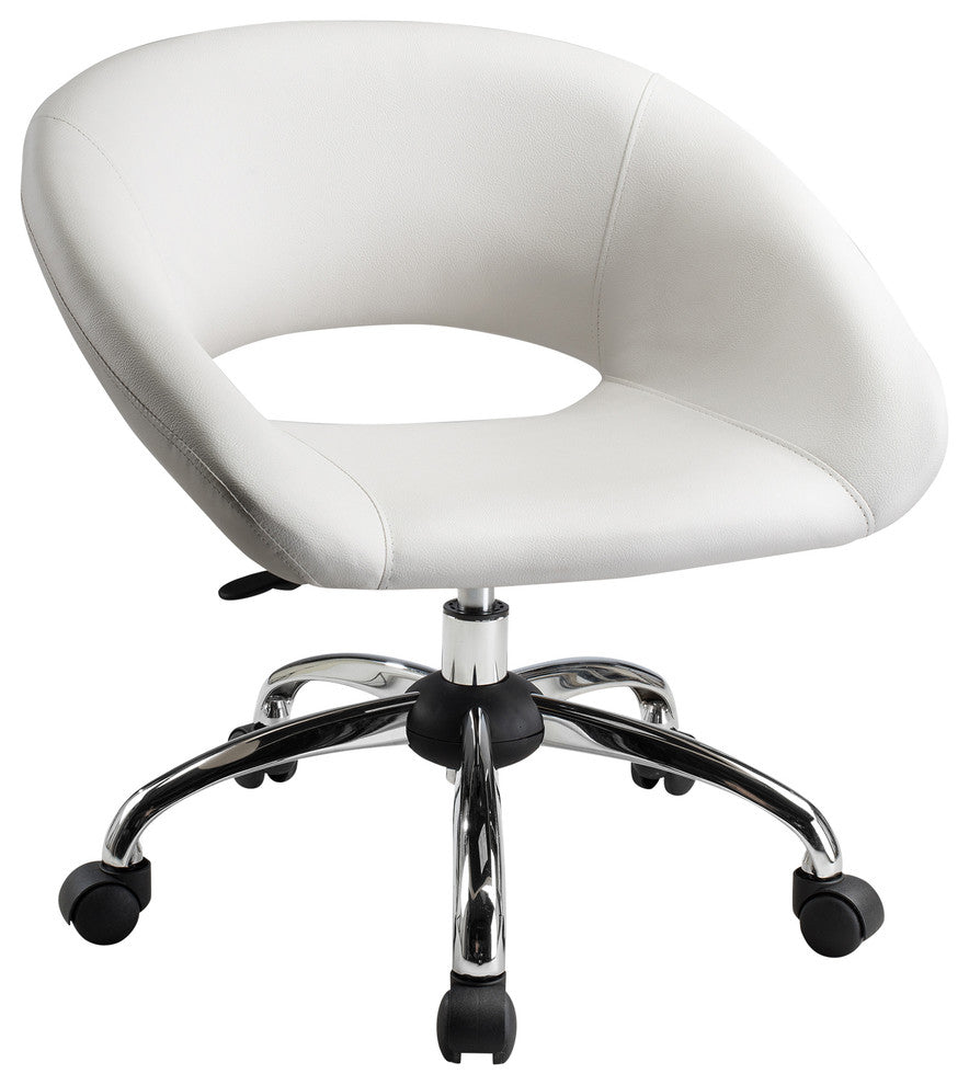 Contemporary PU Computer Chair, White