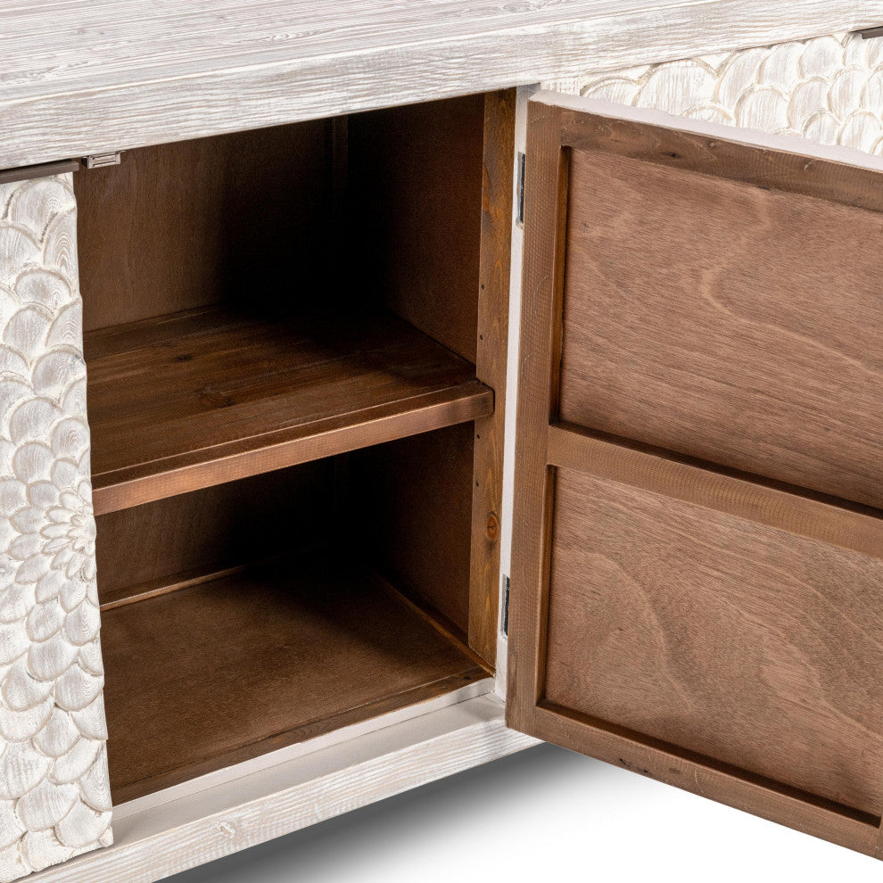 Astrid 4-Door Sideboard, Vintage Cream