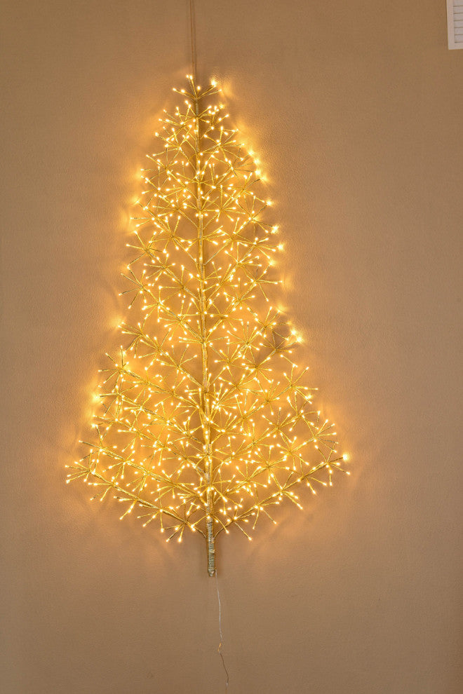 5' Gold Wall Mount LED Tree