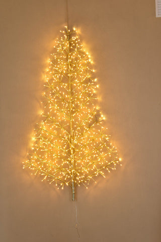 5' Gold Wall Mount LED Tree