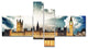 Big Ben UK and House of Parliament, Extra Large Canvas Print, 60"x32", 4 panels