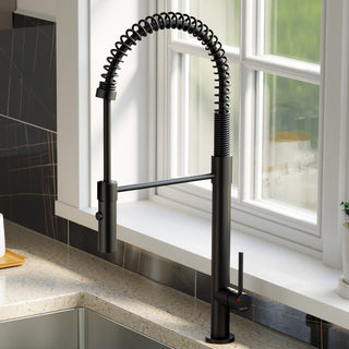 Karran Single-Handle Pull-Down Sprayer Kitchen Faucet, Matte Black