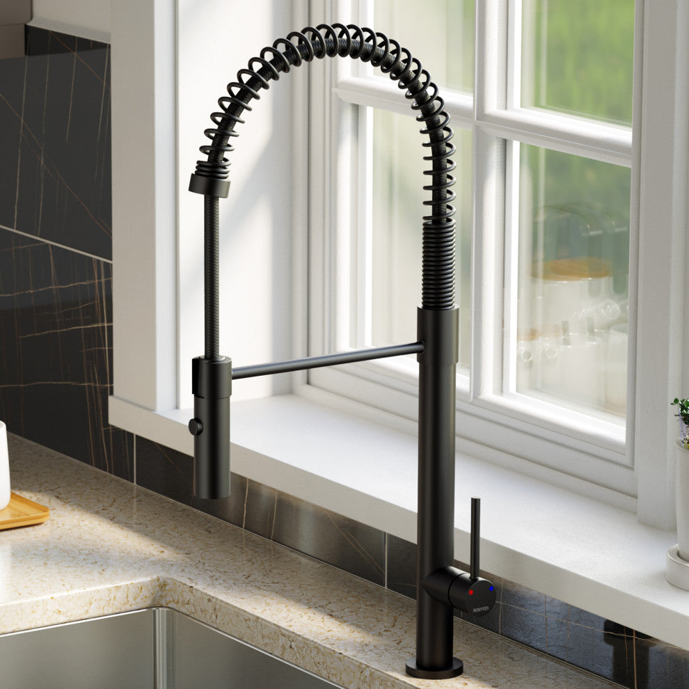 Karran Single-Handle Pull-Down Sprayer Kitchen Faucet, Matte Black