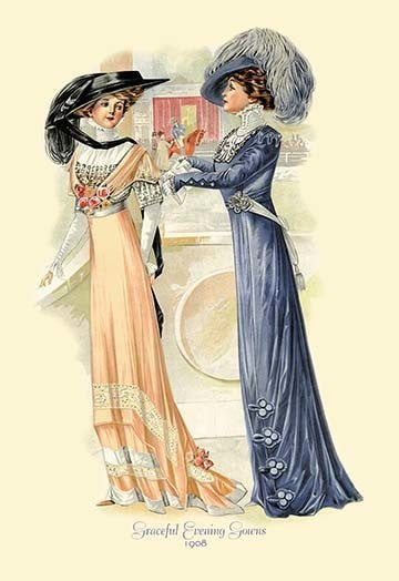 Graceful Evening Gowns- Gallery Wrapped Canvas Art 28" x 42"