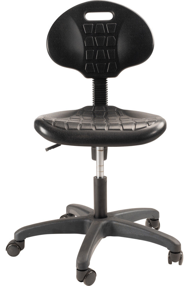 NPS Polyurethane Task Chair, 16"-21" Height, Black