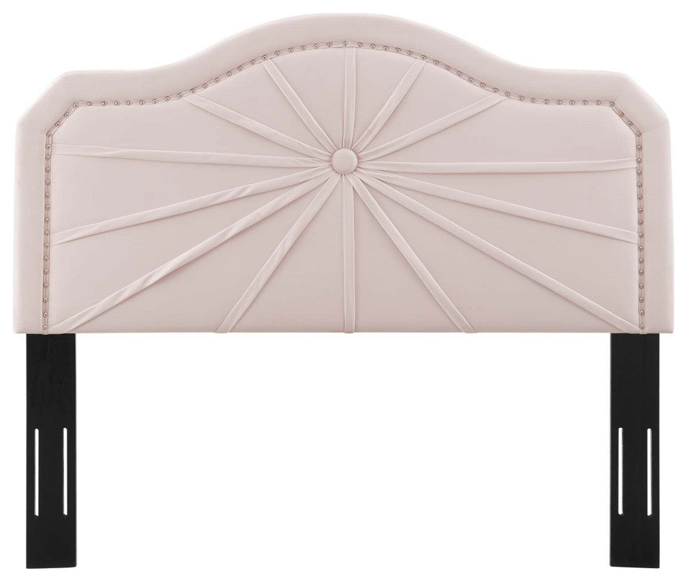 Headboard, Full Queen Size, Velvet, Pink, Modern Contemporary, Bedroom Master
