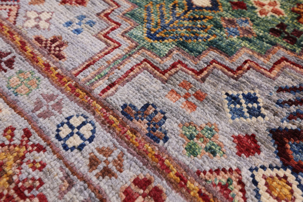 5' 8" X 8' 9" Super Kazak Khorjin Handmade Rug - Q12308