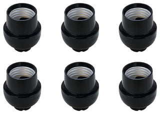 Aspen Creative 21312-16, 6-Pack Set Phenolic Lamp Socket, Black