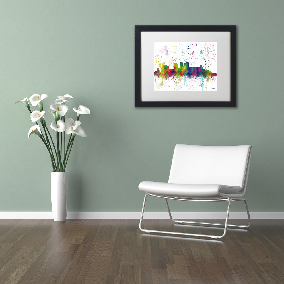 Watson 'Birmingham Alabama Skyline' Art, Black Frame, 11"x14", White Matte