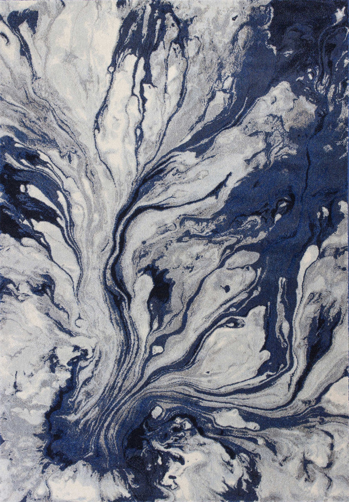 HomeRoots 7' x 10' Polypropylene Blue Area Rug