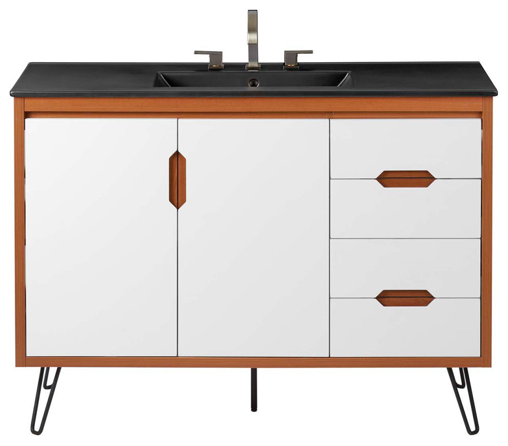 Energize 48" Bathroom Vanity, Cherry White Black