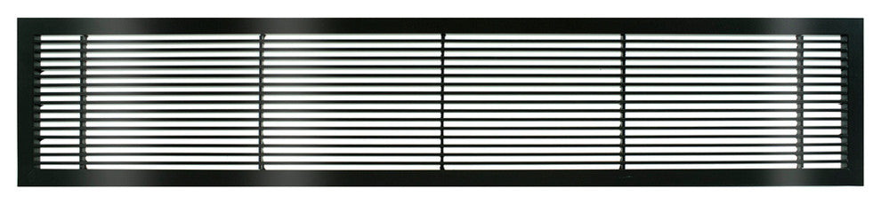 AG10 4"x10" Aluminum Fixed Bar Air Vent Grille, Black-Gloss