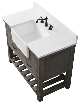 Wesley 42" Bathroom Vanity, Weathered Gray