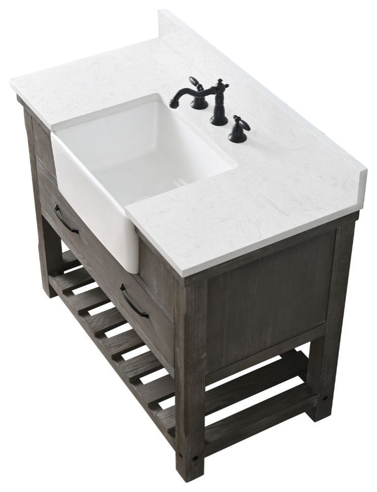 Wesley 42" Bathroom Vanity, Weathered Gray