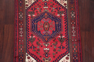 Consigned, Wool Persian Hamedan Hand-Knotted Oriental Area Rug, Red, 4'8"X3'2"