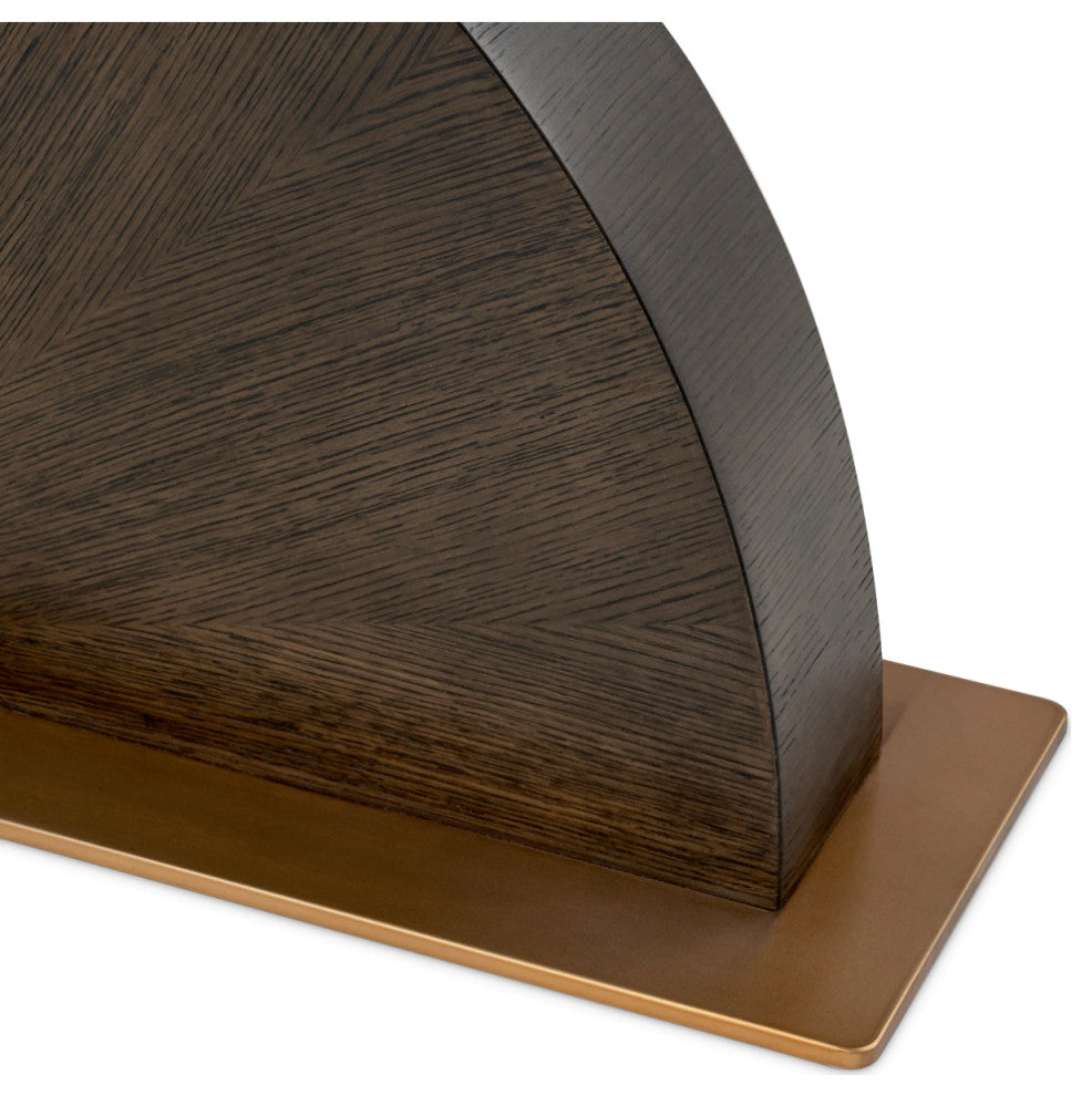 Brown Oak Console Table, Eichholtz Spring