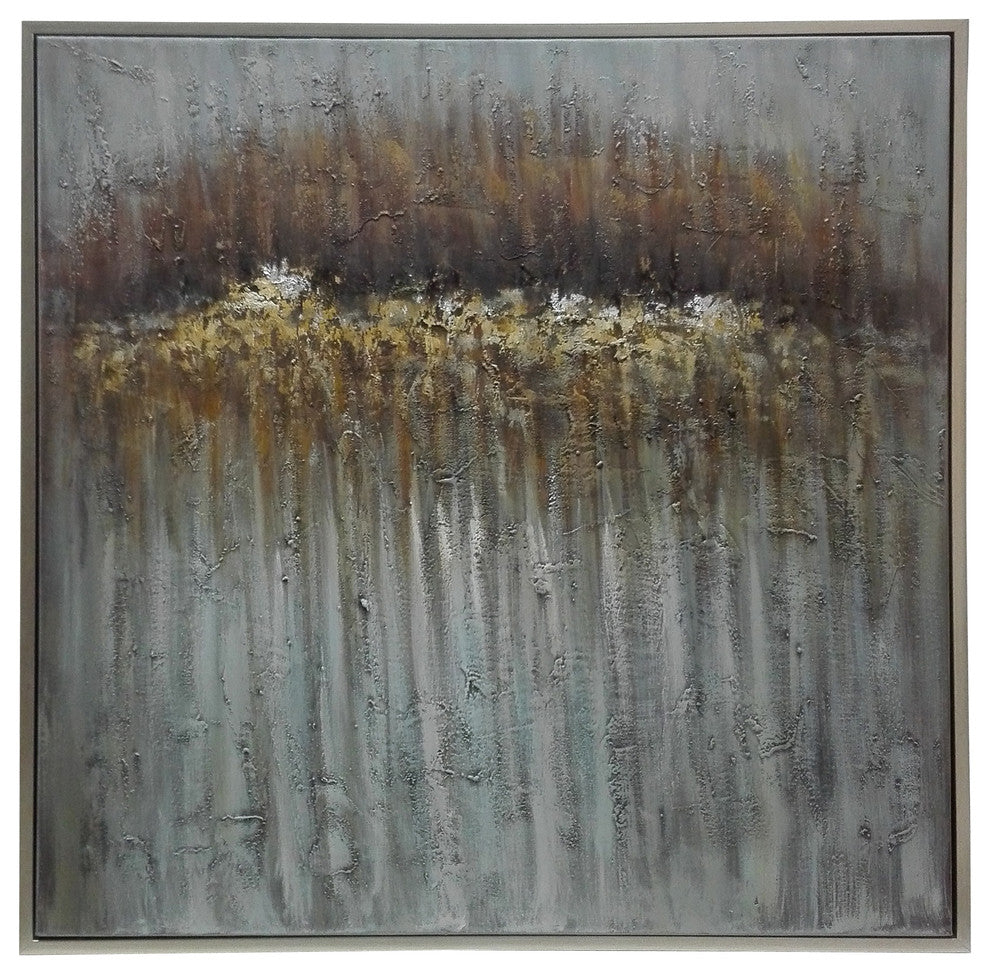 Hanging Oil Painting With Champagne Border Frame