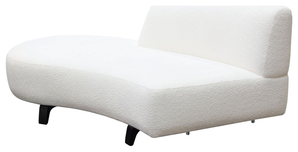 Vesper Curved Armless Left Chaise, White