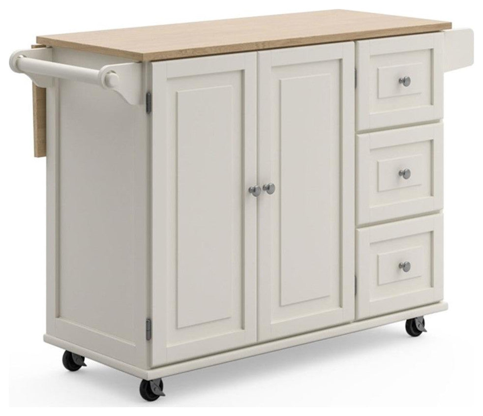 Homestyles Mobile Kitchen Island Cart with Drop Leaf Breakfast Bar