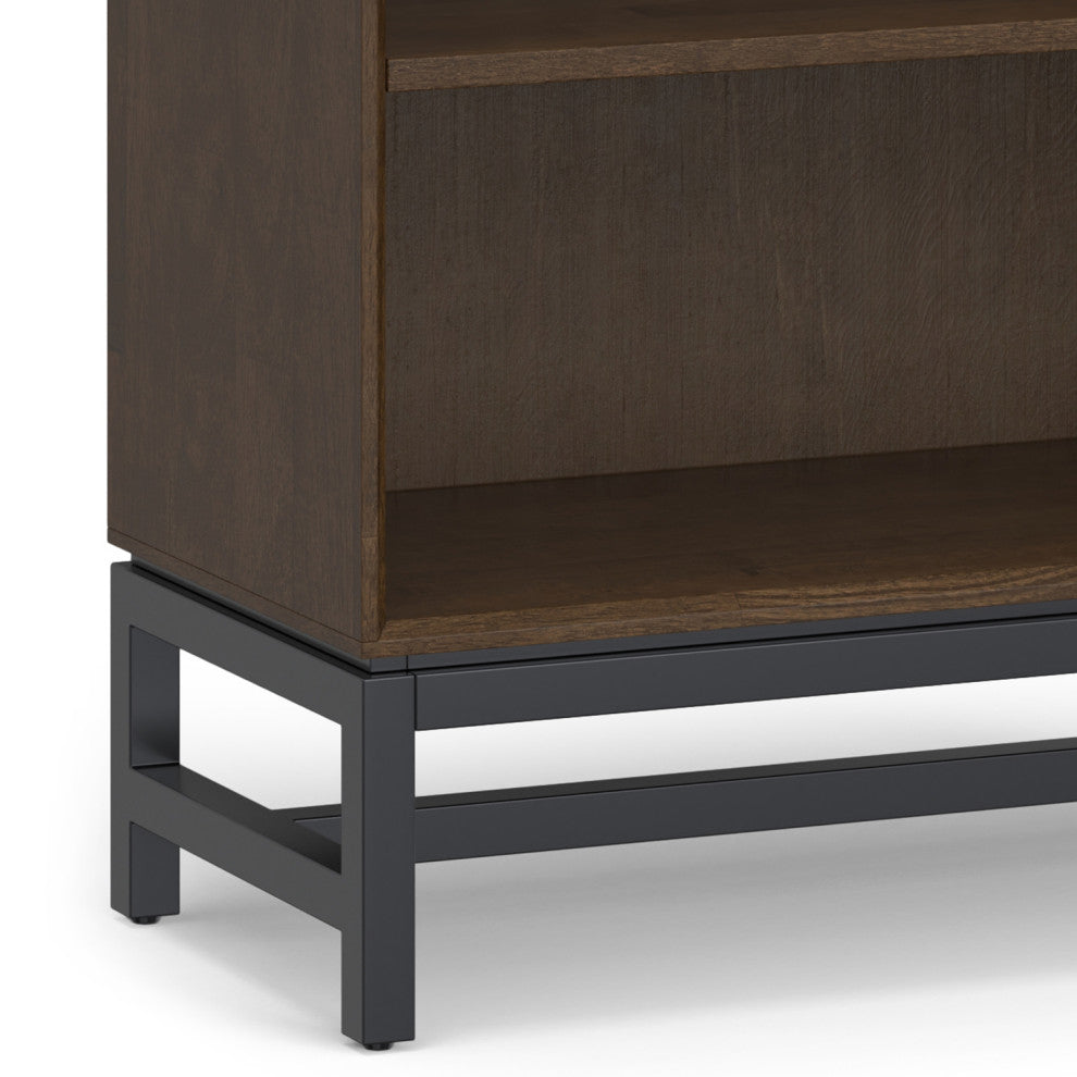 Banting SOLID HARDWOOD Mid Century Open Shelf Bookcase in Walnut Brown