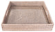 Square Serving Ottoman Trays with Glass Insert, White Wash, 18"x 18"x 3"
