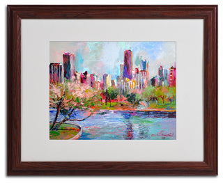 'Cityscape 2' Matted Framed Canvas Art by Richard Wallich