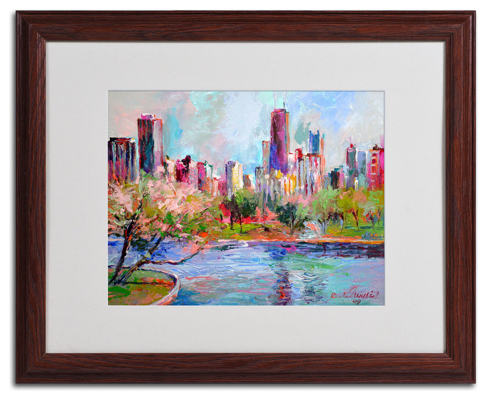 'Cityscape 2' Matted Framed Canvas Art by Richard Wallich
