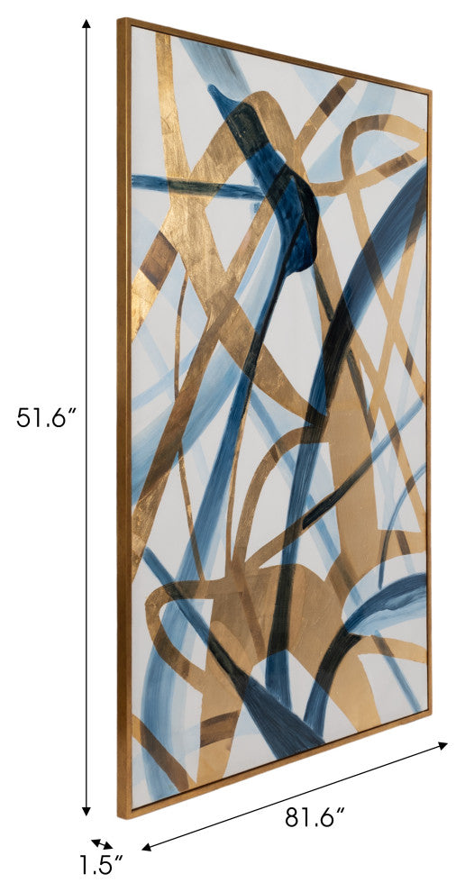 82x52, Abstract Oil Painting, Blue