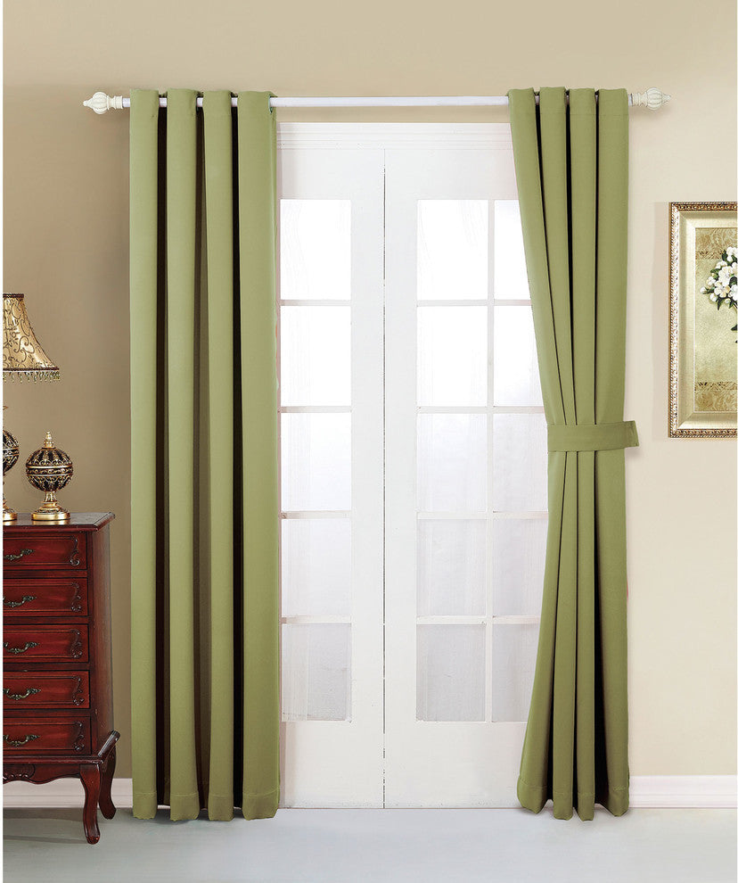 Serenta Black Out Curtains 4 Piece Sets, Sage, 54" X 84"