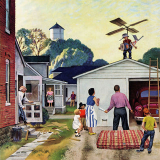 "Learning to Fly" Painting Print on Canvas by John Falter