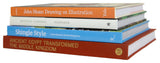 Decorative Books - Rustic Ocean Coffee Table Stack - Set of 4 Blue and Orange Books