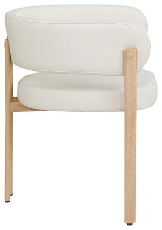 Gideon Black Faux Leather Dining Chair (Set of 2), Cream, Natural Finish