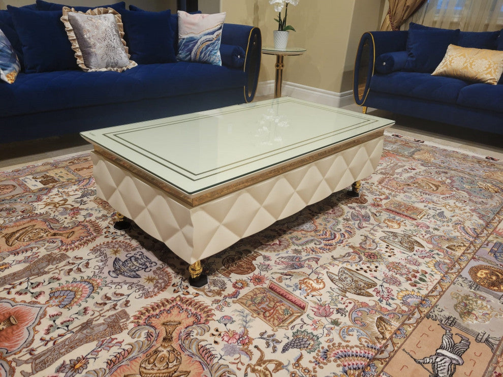 Infinity Coffee Table With Glass Top