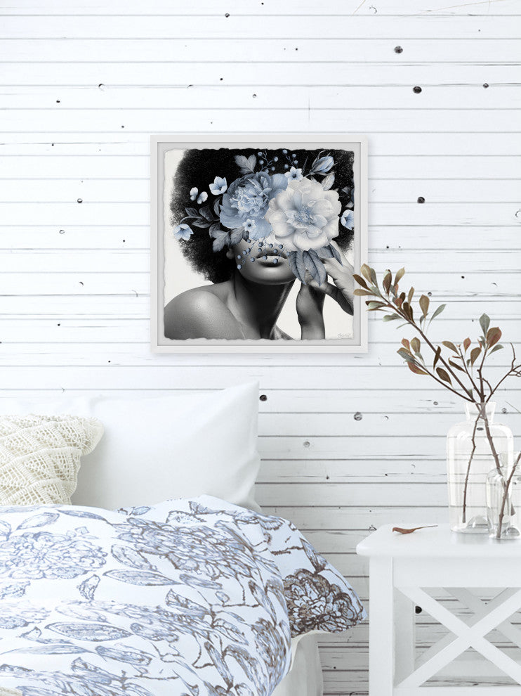 "Flower Mask" Framed Painting Print, 12x12