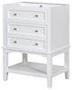 24" MDF Freestanding Bath Vanity Set, White Integrated Ceramic Sink