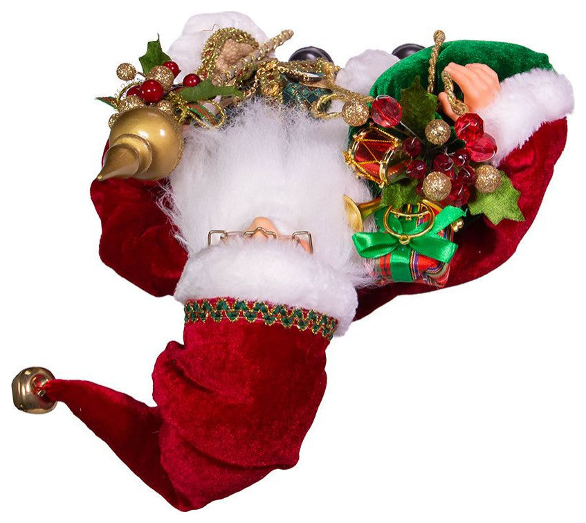 Kurt Adler 17" Kringle Klaus Elegant Santa with Staff and Bag of Gifts