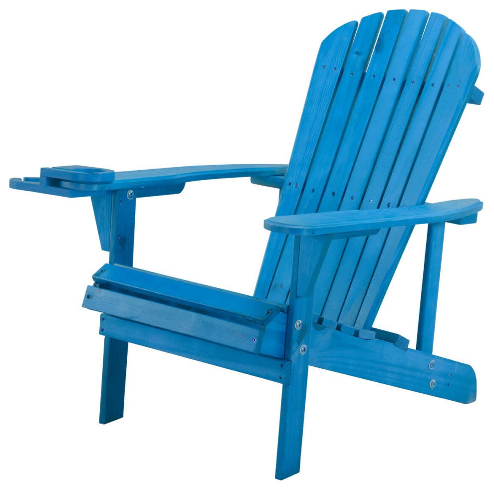 Earth Collection Adirondack Chair With phone and cup holder, Sky Blue, Two Chair