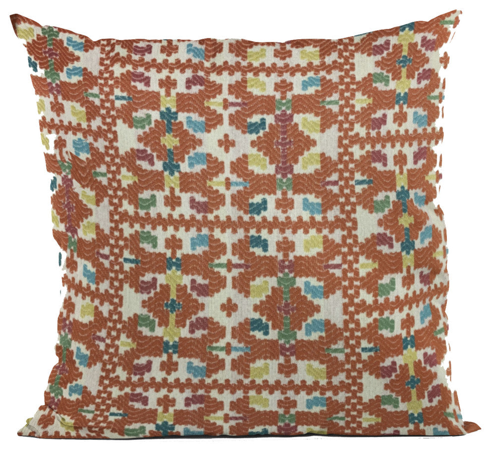 Plutus Multi-Color Morocco Damask Luxury Throw Pillow, 20"x20"