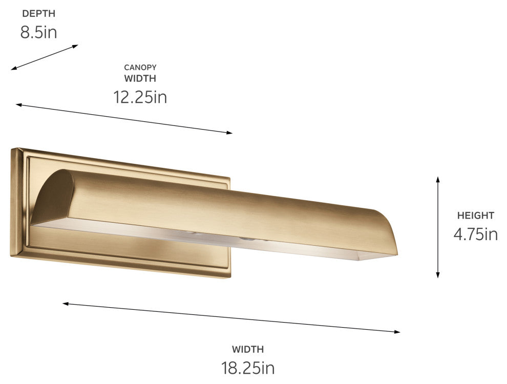 Carston 1 Light Picture Light, Champagne Bronze, 18"