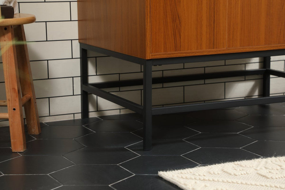 Home Living 22" Modern Teak-Light Bathroom Vanity