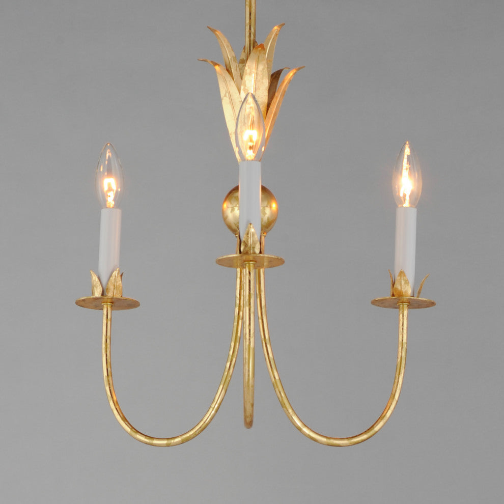 Maxim 2883 Paloma 3 Light 16"W Taper Candle Multi Light Pendant - Gold Leaf