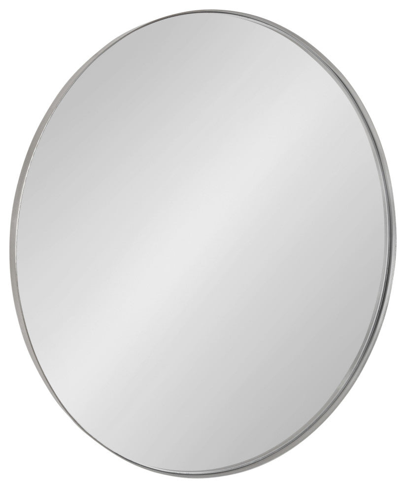 Rollo Round Framed Wall Mirror, Silver, 28 Diameter