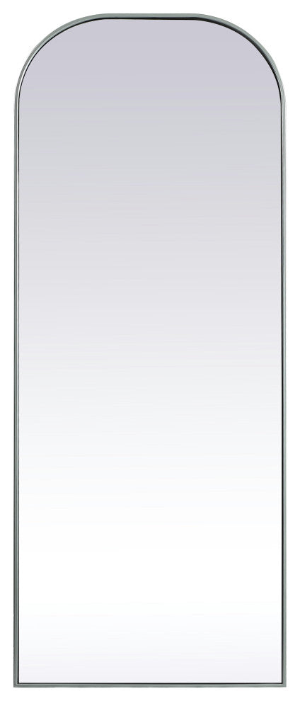 Metal Frame Arch Full Length Mirror 28X74 Inch, Silver