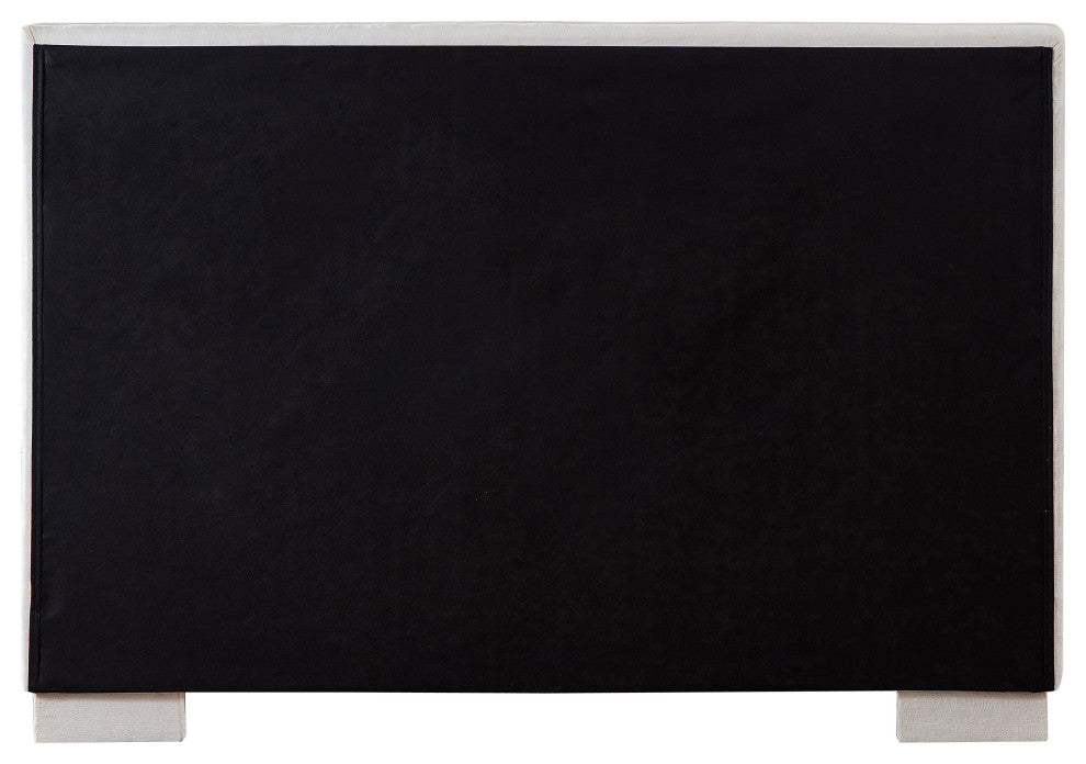 Paxton Chenille Fabric Upholstered Bed, Cream, King