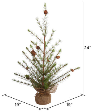 Vickerman E152724 24" X19" Missoula Pine Artificial Christmas Tree, Unlit