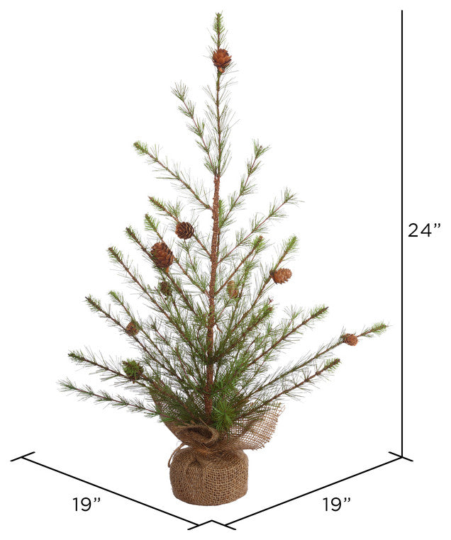 Vickerman E152724 24" X19" Missoula Pine Artificial Christmas Tree, Unlit